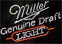 ** Vintage Neon Miller Genuine Draft Light Sign -