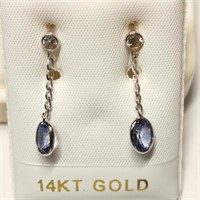 $3300 14K  Ceylon Sapphire(2.2ct) Diamond(0.2ct) E