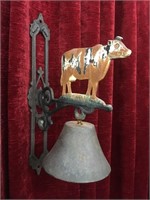 Vintage Cast Iron Cow Theme Wall Bell
