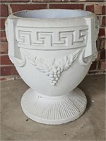 Concrete Urn Planter w/ Greek Key & Grape