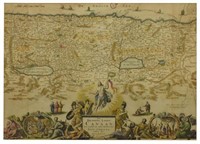 DUTCH HAND-COLORED MAP HOLY LAND, STOOPENDAAL