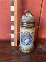 German Gerz beer stein - fish motif