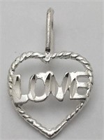 Sterling Silver Love Heart Pendant