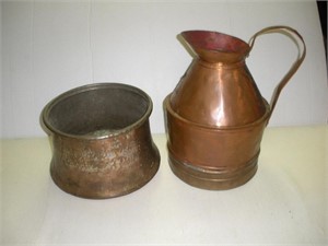 Large Copper Pitcher & Copper Pot  - Pitcher 17