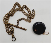 (U) Watch Fobs - Goldtone and Retracting Chain