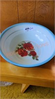 Vintage enamel ware bowl and flower