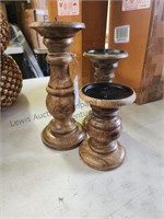 2 sets of Handmade wooden candle stand 6 pieces