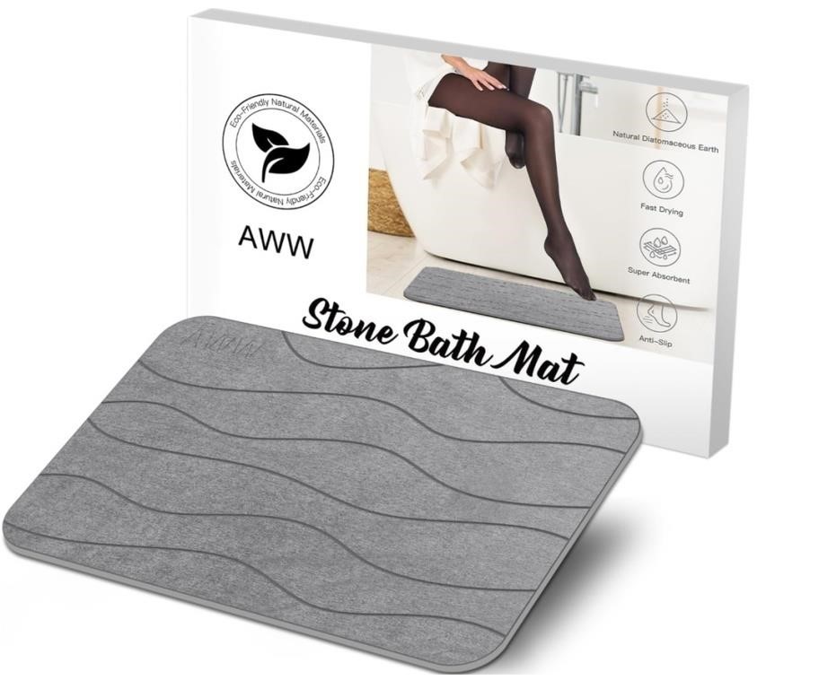 1 LOT (2 BOXES) AWW Stone Bath Mat Large,