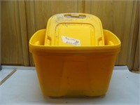 Three Yellow Totes with Lids