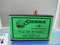 Sierra 30 Caliber 100 Count, Unopened