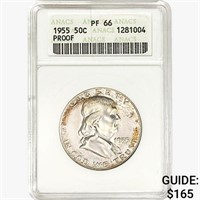 1955 Franklin Half Dollar ANACS PF66