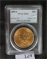 1899-S $20.00 Gold piece Graded