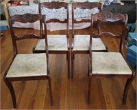 4 Tell City Chair Company Vintage Rose Back Chairs