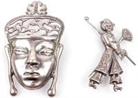 Jewelry Sterling Silver Asian Style Brooches