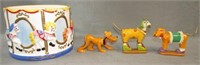 Animal Figurines & Ceramic Carousel bowl