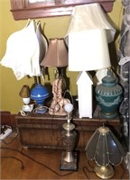 Lot of Lamps / Shades / Trunk