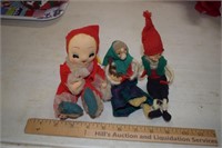 Three Vintage Christmas Elves