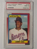 1989 TOPPS M.L. DEBUT SAMMY SOSA MINT 9 PSA