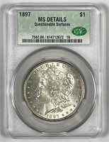 1897 Morgan Silver $1 Mint State CACG MS details