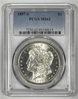 1897-S Morgan Silver $1 PCGS MS62