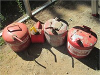 four gas cans, empty