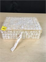 Shell Bead Jewelry Box 10x7x3