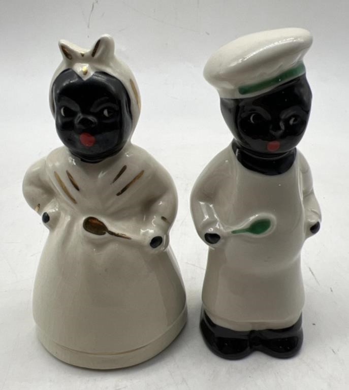 (GH) Vintage Black Americana Salt And Pepper