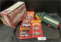 Corvette Model, Hess Truck, Majorette Movers.