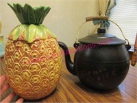 vintage mccoy cookies jars -pineapple & tea pot