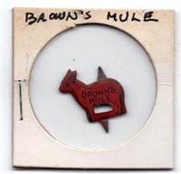 Brown's Mule Tobacco Tin Tag