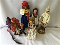 Group of 9 International Dolls-All 6" to 15"