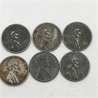 6 1943 Steel Pennies