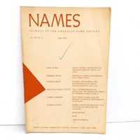 Book: Names Journal of the American Name Society