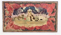 LARGE HOOKED RUG WITH CATS