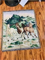Woven horse design blanket