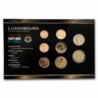 2002 Luxembourg 1 Cent - 2 Euro 8-coin Euro Set Bu