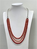 FOSSIL TRI COLOR BEAD STRAND NECKLACE