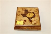 Inlaid Italian Music Box w/ yellow rose of