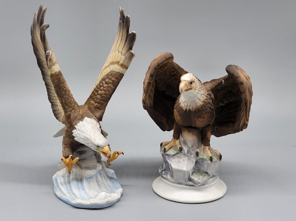 (2) Eagle Figurines, Eagle on Rock is Lefton China