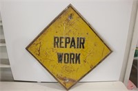 Vintage double stamped road sign