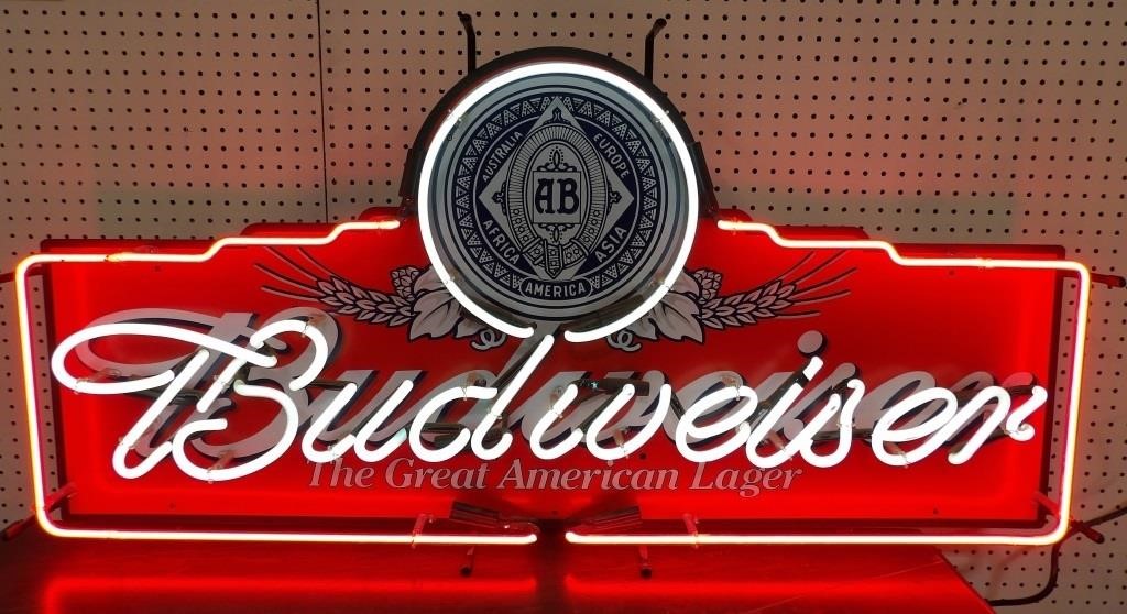 Large 48" x 24" Budweiser Neon Light