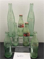 Glass collectible coke bottles