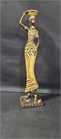 African Statue Art Lady 17"h