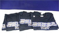(7) Novelty Dad Joke Navy Blue T-Shirts, Sz. Med