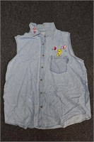 Vintage Tweety Bird Embroidered Denim Vest Size M