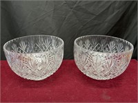 Vintage Zawiercie Laurencie Cut Crystal Bowls