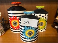 NEAT PAINTED CANISTERS