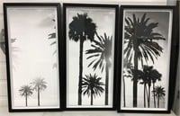 Framed wall prints (3) 15"x30"