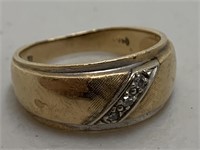 14k gold ring set w/ diamonds - size 8.75