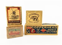 Lot Of 4 Vintage Sealed Matchstick Boxes